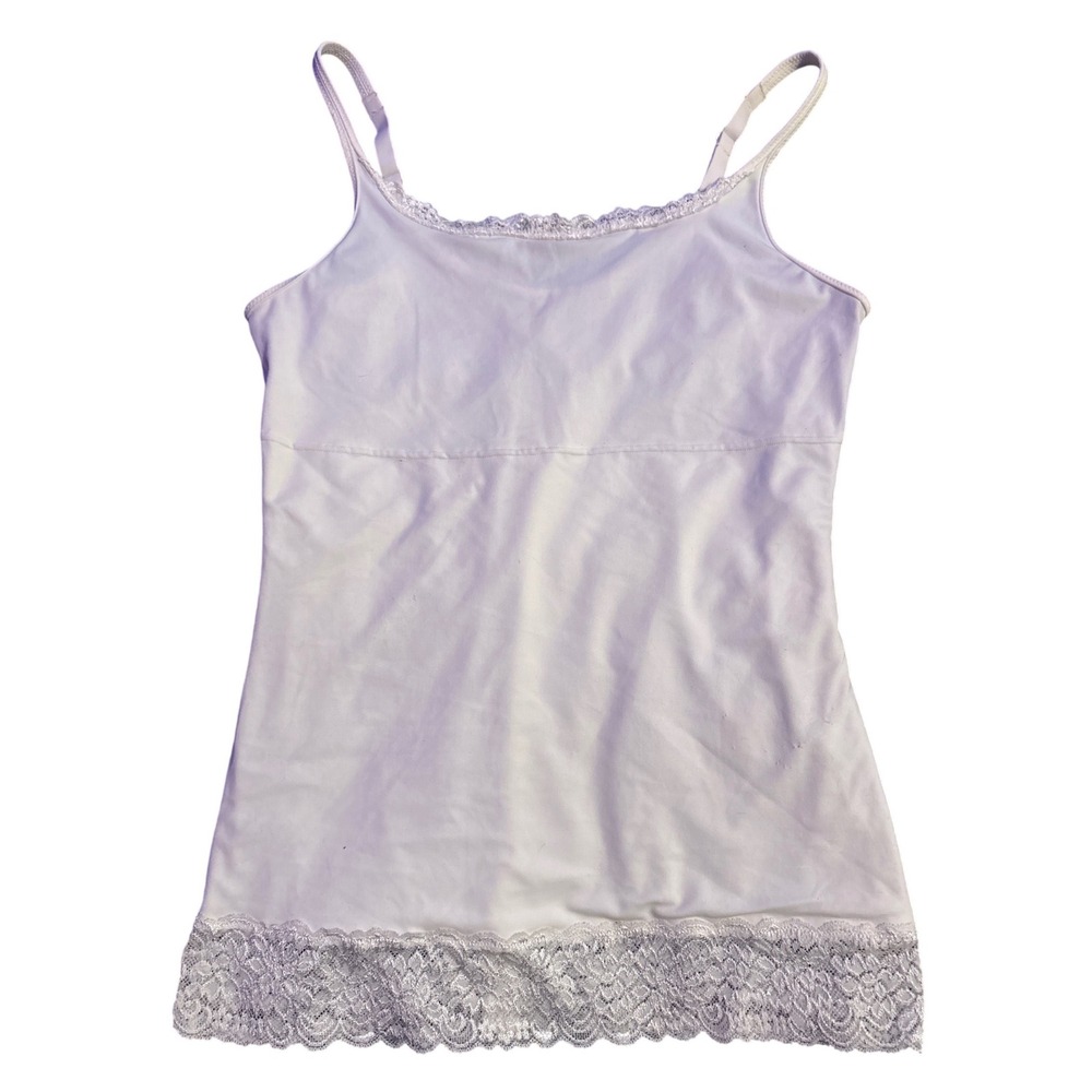 Self Expressions Maidenform Shapewear Tank Lace Trim Adjustable Straps White 2X